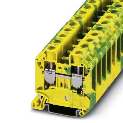 Phoenix Contact Ground - Feed-Through Terminal Block; UT 16-PE; 1-Level; #16 - #4; Screw Connection; Green-Yellow